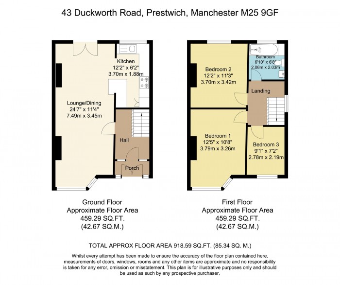 Floorplan for Duckworth Road, Prestwich, M25